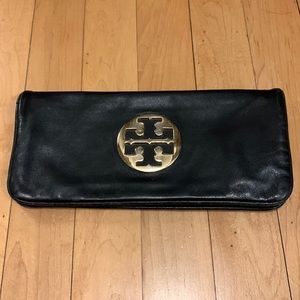 Vintage Tory Burch Leather Fold Over Wallet Clutch